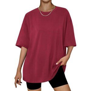 Womens Oversized Summer T Shirts Winered